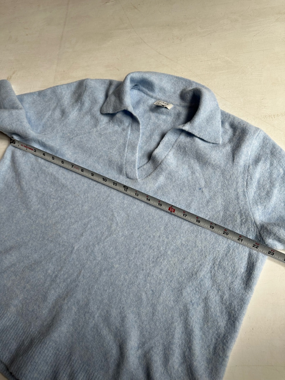 J Crew Sweater Polo in Extra Soft Yarn in Light Blue - Picture 7 of 7